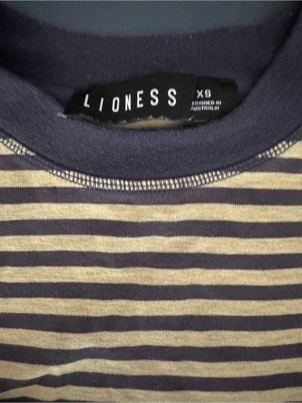 Lioness Navy and Cream Striped Long-Sleeve Tee - Picture 3 of 3